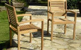 Panama Teak Stacking Garden Chairs for Sale at Faraway Furniture